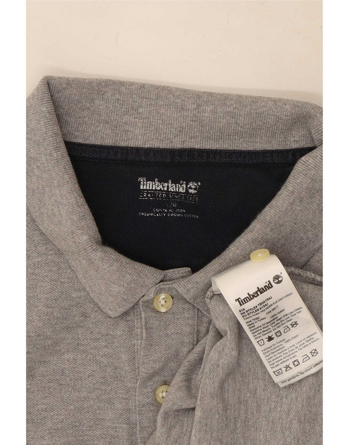 Timberland herre poloshirt, stor grå bomuld