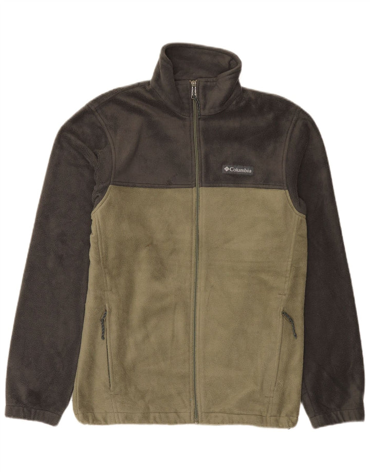 Columbia Herre fleecejakke UK 10 Small Green Colourblock Polyester