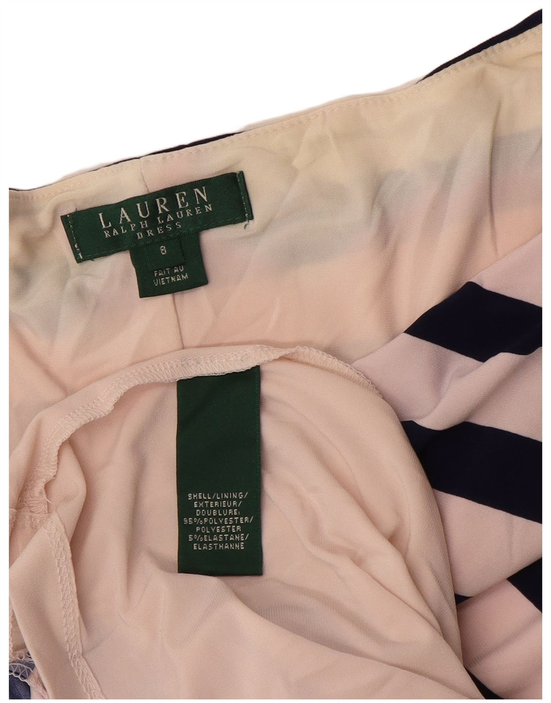 Ralph Lauren Dame Ærmeløs Skede Kjole US 8 Medium Hvid Stribet