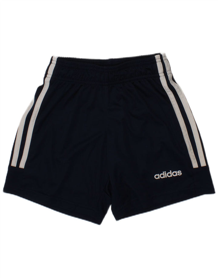 ADIDAS Boys Climalite Sport Shorts 7-8 Years  Navy Blue Polyester