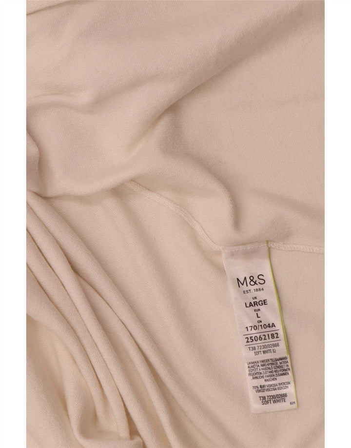 Marks & Spencer Womens Crop Open Bolero Top UK 16 Large White Viscose