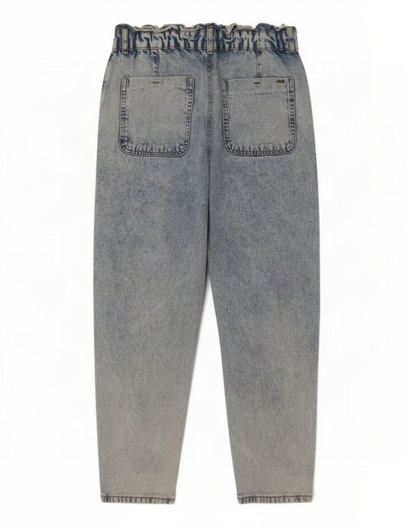 Zara Kvinder Højtaljet Crop Tapered Jeans EU 40 Medium W30 L25 Blå Bomuld