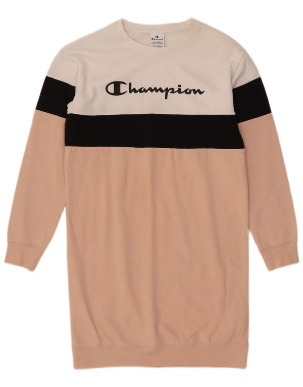 Champion Girls Grafisk Jumper Kjole 13-14 år XL Pink Colourblock