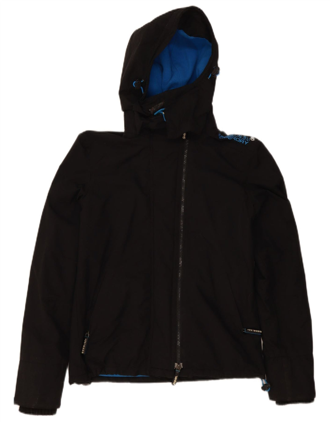 Superdry vindjakke til kvinder med hætte vindjakke UK 10 Small Black