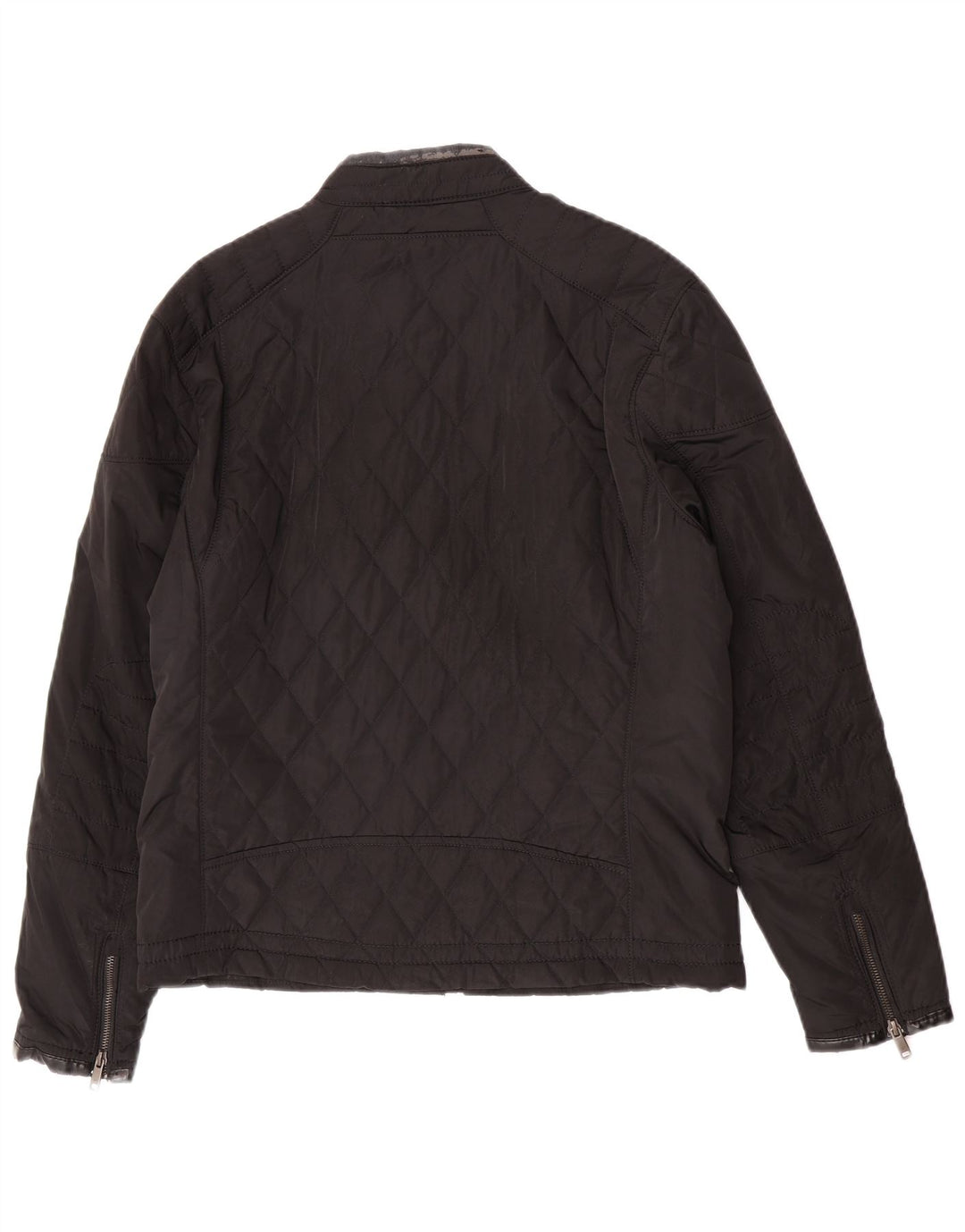 Zara Herre quiltet jakke UK 40 Stor sort polyester
