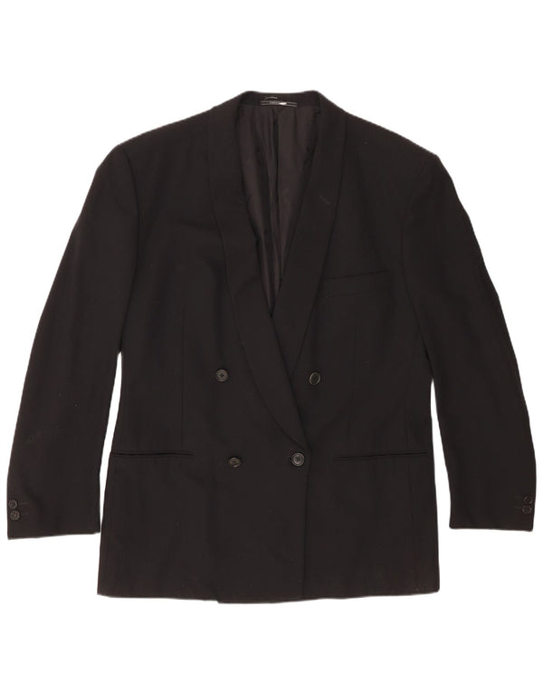Trussardi Herre Dobbeltradet Blazerjakke IT 52 XL Sort Virgin Wool