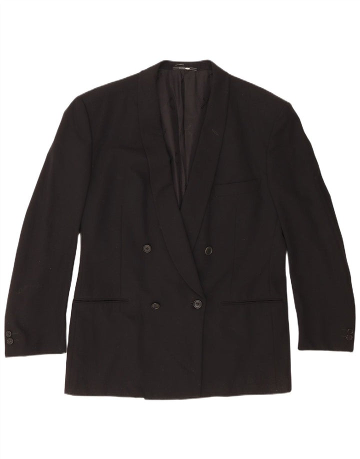 Trussardi Herre Dobbeltradet Blazerjakke IT 52 XL Sort Virgin Wool