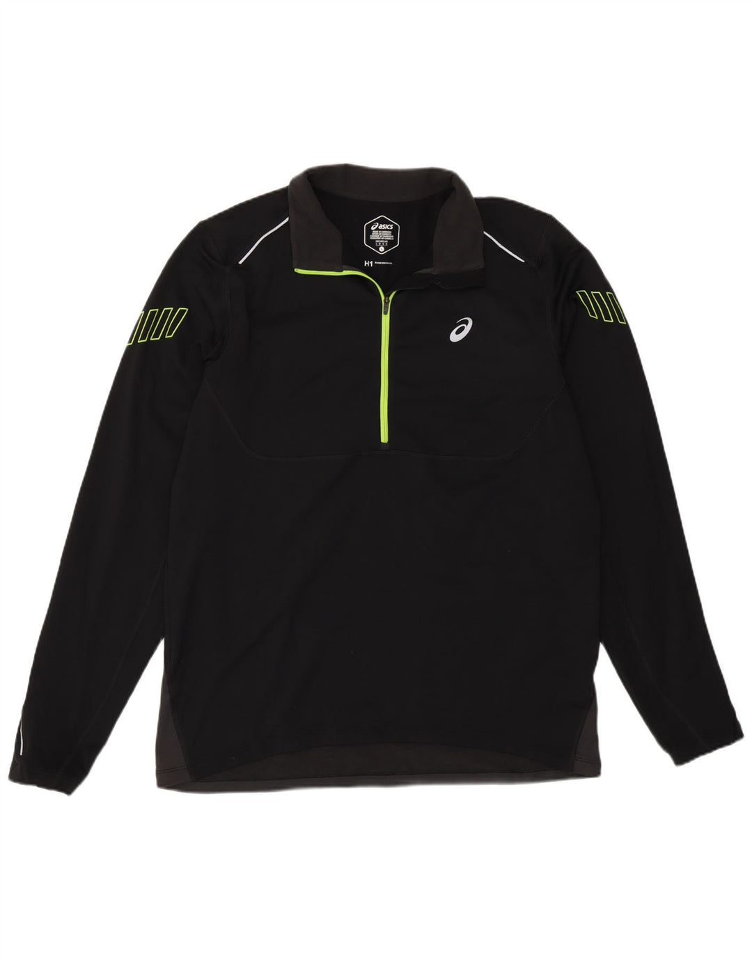 Asics Herre Zip Neck Pullover Træningsdragt Top Stor Sort Colourblock