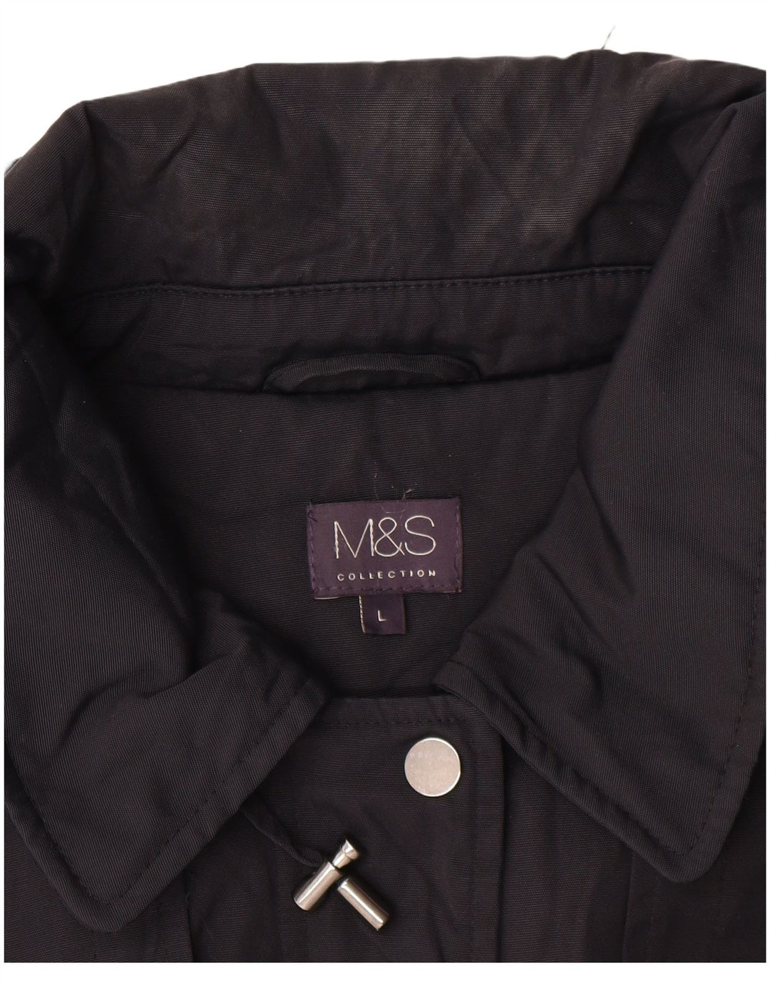 Marks & Spencer Dame Hætte Oversized Parka Jacket UK 16 Large Black