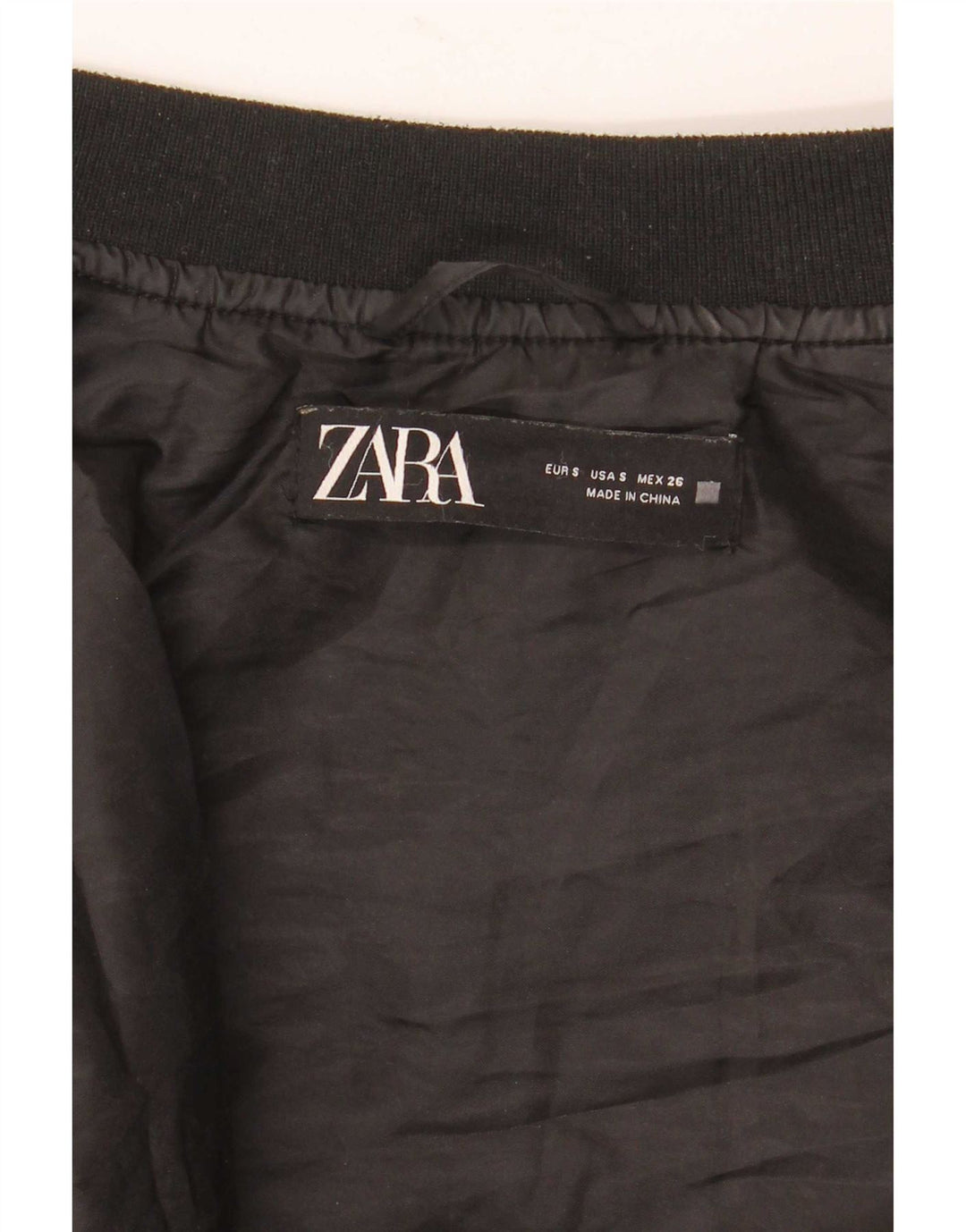 Zara Dame Oversized Quiltet Jakke UK 10 Lille Sort