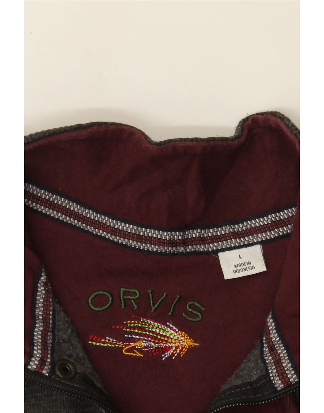 ORVIS Sweatshirt med lynlås til mænd, stor grå flækket