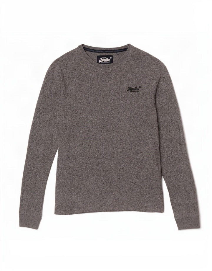 Superdry Herre Top Langærmet Medium Grey Flecked Bomuld