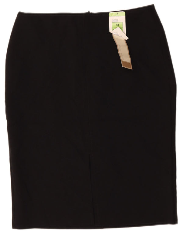 Marks & Spencer Pencil Nederdel til kvinder UK 12 Medium W34 Sort Polyester