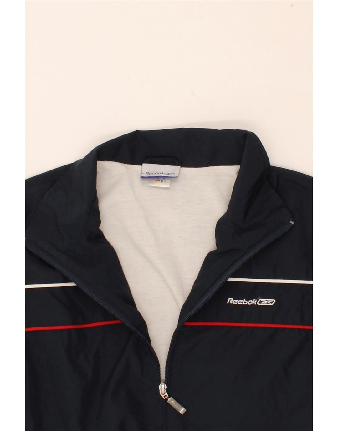 REEBOK Boys Tracksuit Top Jacket 10-11 Years Navy Blue Polyester Vintage Reebok and Second-Hand Reebok from Messina Hembry 