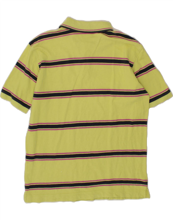 INVICTA Mens Polo Shirt Size 52 Large Yellow Striped Cotton Vintage Invicta and Second-Hand Invicta from Messina Hembry 