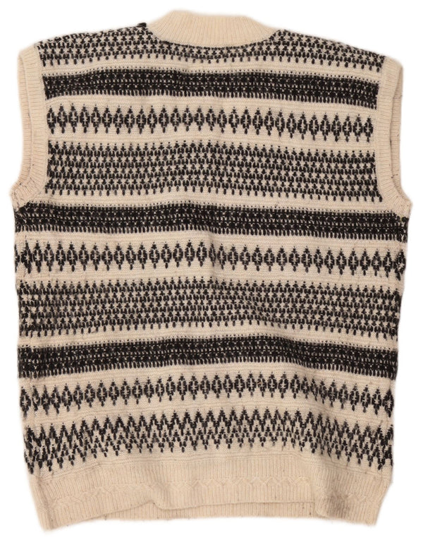 Marks & Spencer Herrevest Tank Top Medium Off White Geometrisk akryl