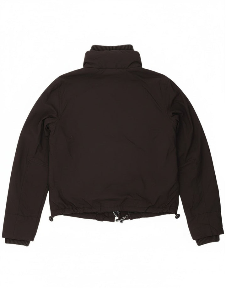 Superdry Grafisk regnjakke til kvinder UK 14 Medium Black Nylon