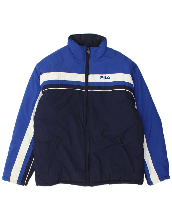 FILA Polstret herrejakke UK 36 Small Navy Blue Colourblock Polyamid