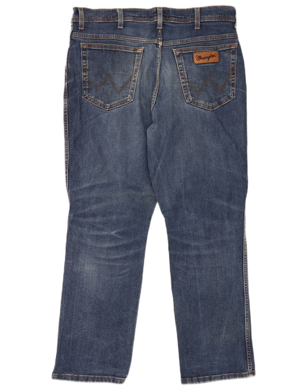 Wrangler Herre Texas Straight Jeans W38 L30 Blå Bomuld
