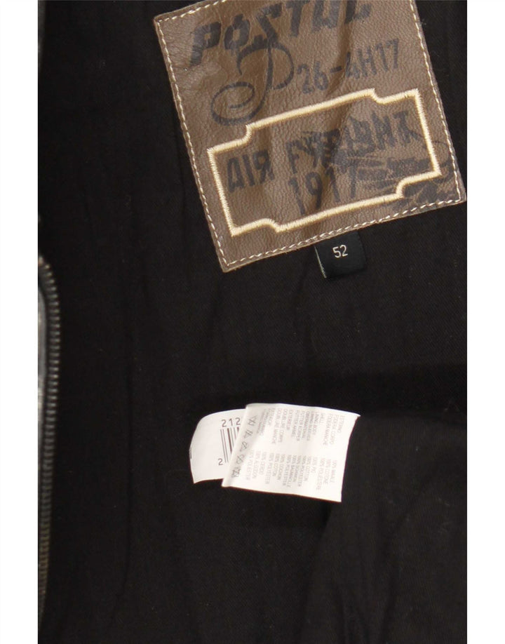 Vintage herre læderjakke IT 52 XL Sort