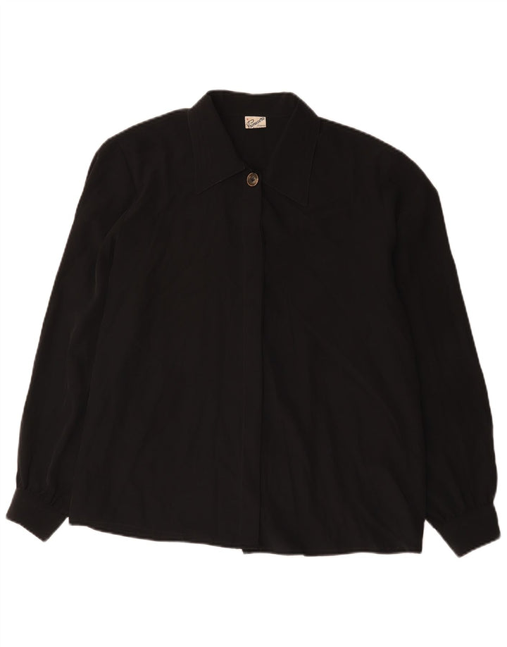 Primavera Firenze skjortebluse til kvinder UK 18 XL Sort Polyester