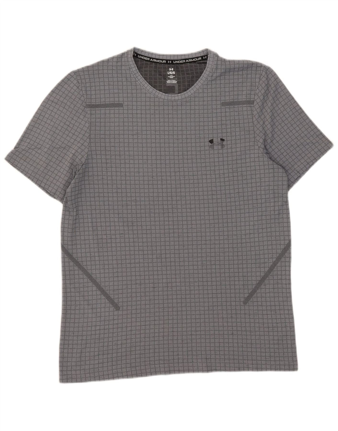 Under Armour Herre T-Shirt Top Stor Grå Ternet