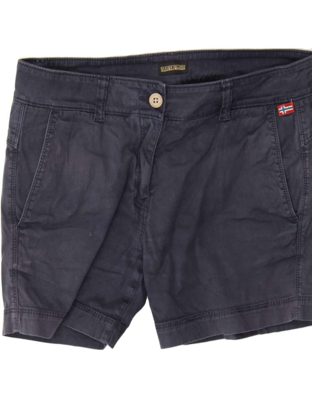 NAPAPIJRI Womens Chino Shorts IT 42 Medium W32  Navy Blue Vintage Napapijri and Second-Hand Napapijri from Messina Hembry 