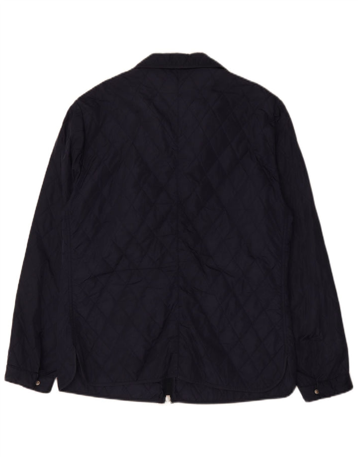 Luigi Borrelli Herre Napoli Quiltet Jakke UK 38 Medium Navy Blue
