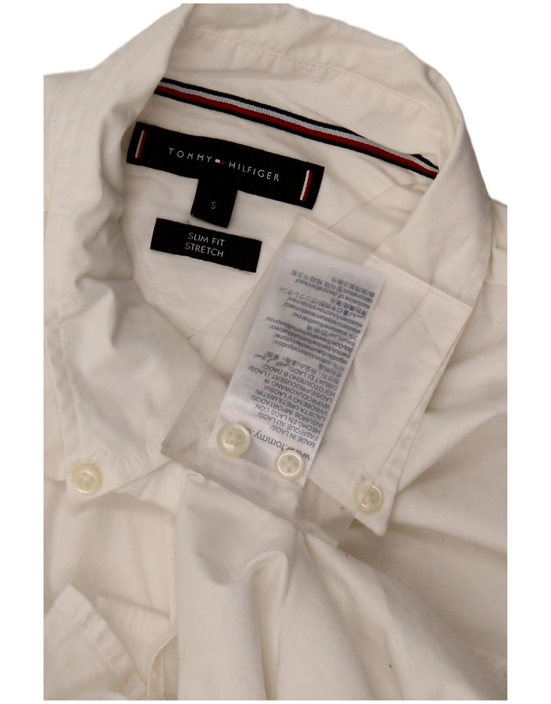 TOMMY HILFIGER Slim Fit skjorte til mænd Lille hvid bomuld