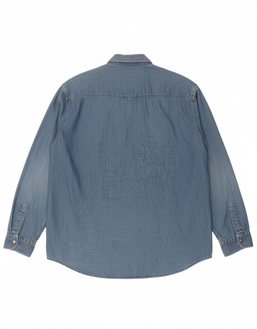 KANTAROS Mens Denim Shirt 2XL Blue Cotton