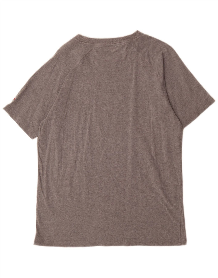 Ellesse Herre Grafisk T-Shirt Top Stor Grå Flecked Bomuld