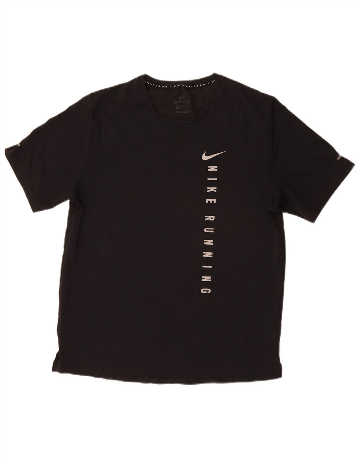 NIKE Herre Dri Fit grafisk T-shirt Top Medium Sort Polyester