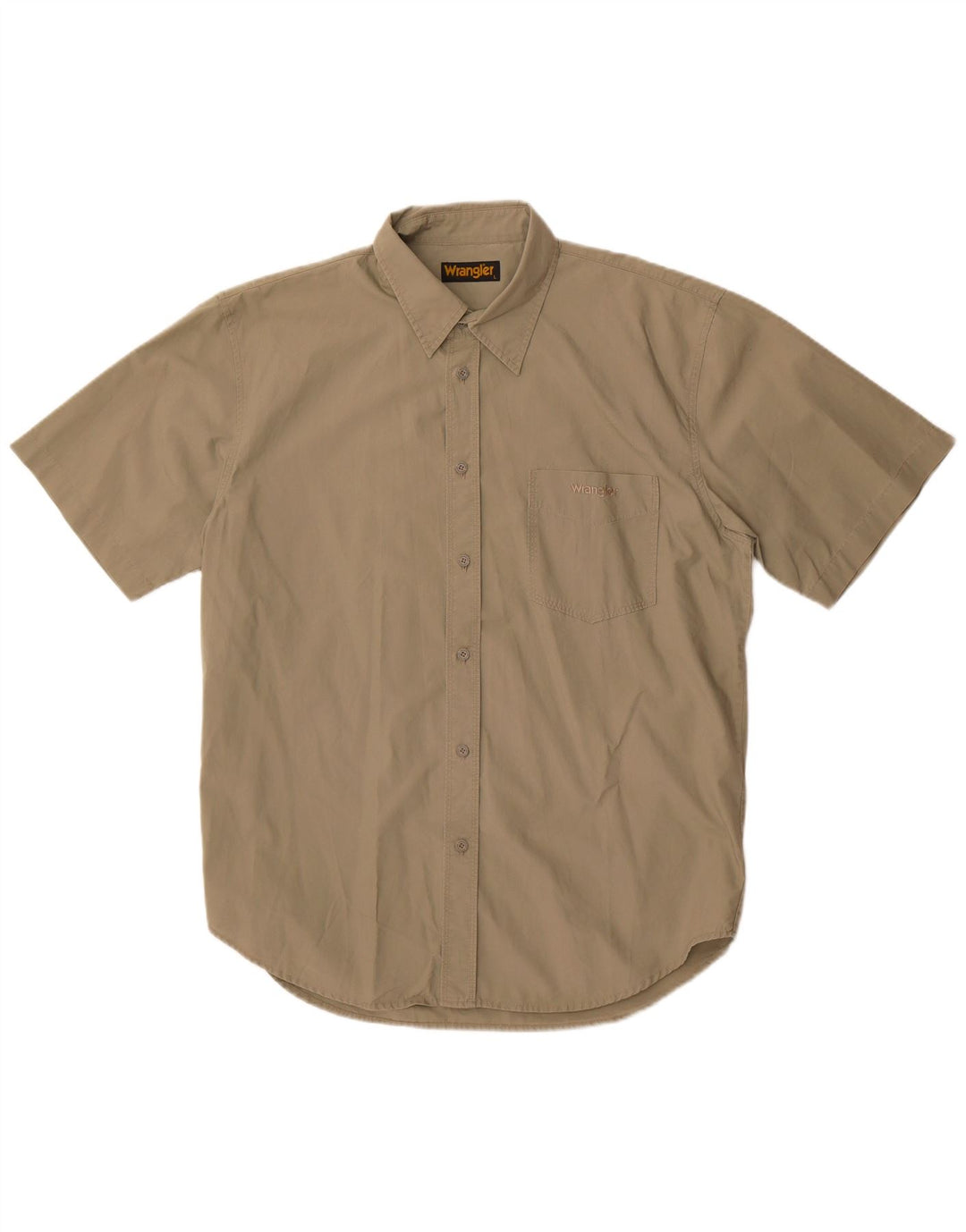 Wrangler Kortærmet Herreskjorte Stor Khaki Bomuld