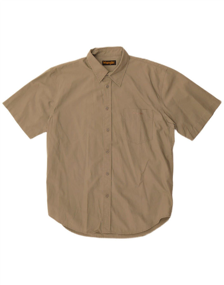 Wrangler Kortærmet Herreskjorte Stor Khaki Bomuld