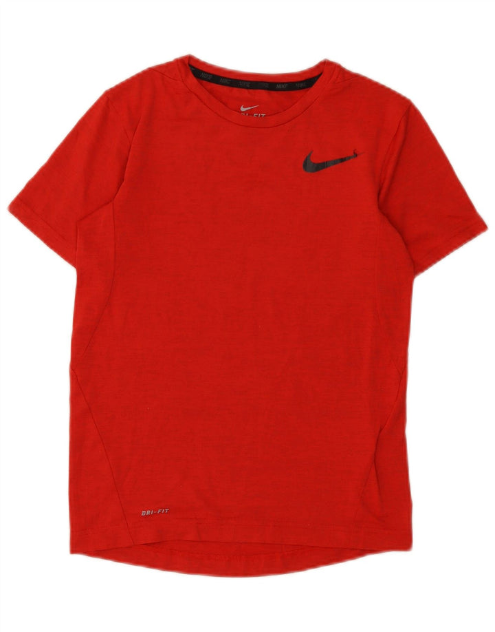 Nike Boys Dri Fit T-shirt Top 10-11 år Medium Rød Flecked Polyester