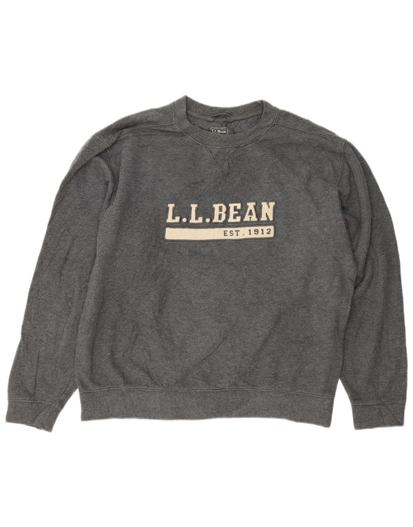 L.L.BEAN Grafisk sweatshirt til mænd mellemgrå bomuld