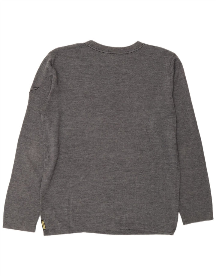 ARMANI JEANS Herre Crew Neck Jumper Sweater 2XL Grå Uld