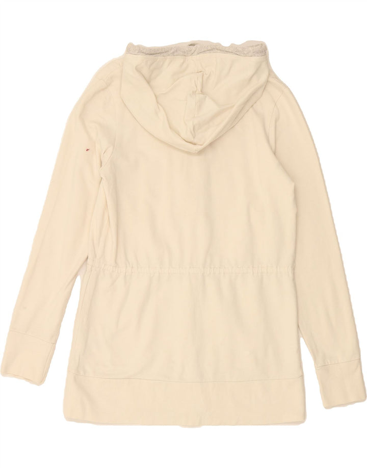 ELLESSE Womens Zip Hoodie Sweater UK 14 Medium White Cotton Vintage Ellesse and Second-Hand Ellesse from Messina Hembry 