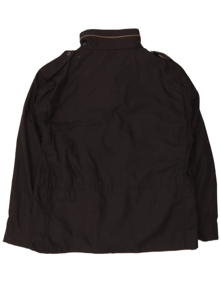 Vintage Herre Utility Jacket UK 44 2XL Sort Polyester