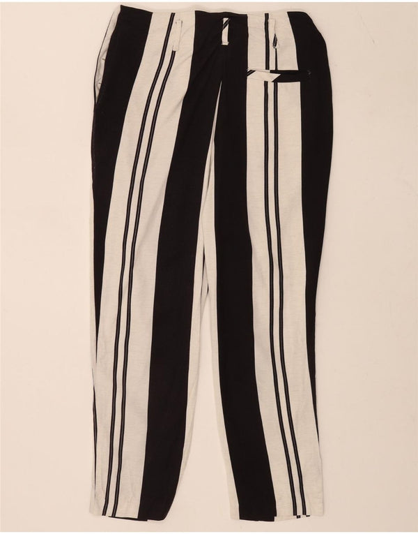 Topshop Womens Cropped Trousers UK 10 Small W28 L25 White Colourblock