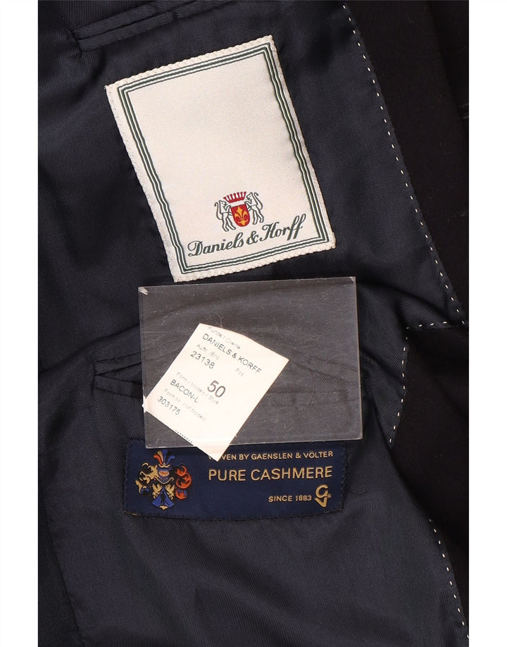 Daniels & Korff Herre 3 Button Blazer Jacket IT 50 Large Navy Blue Cashmere