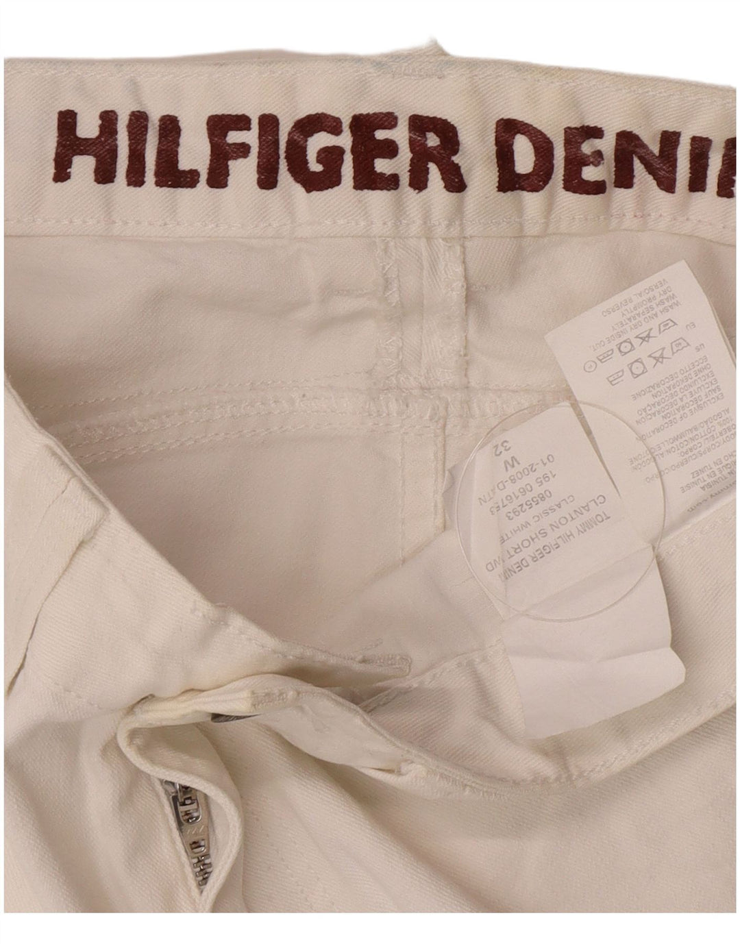 Tommy Hilfiger Herre Denim Shorts W32 Medium White Bomuld