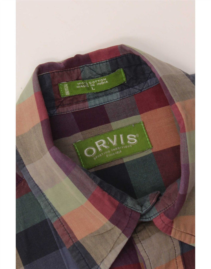 Orvis kortærmet skjorte til kvinder Stor flerfarvet Gingham Bomuld