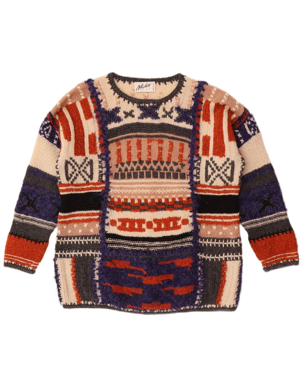 Studio MB Dame Jumper Sweater UK 14 Stor Flerfarvet Retro