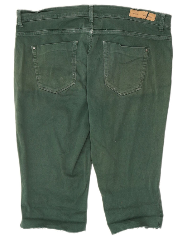 Zara Dame Trafaluc Bermuda Denim Shorts EU 42 Large W32 Grøn