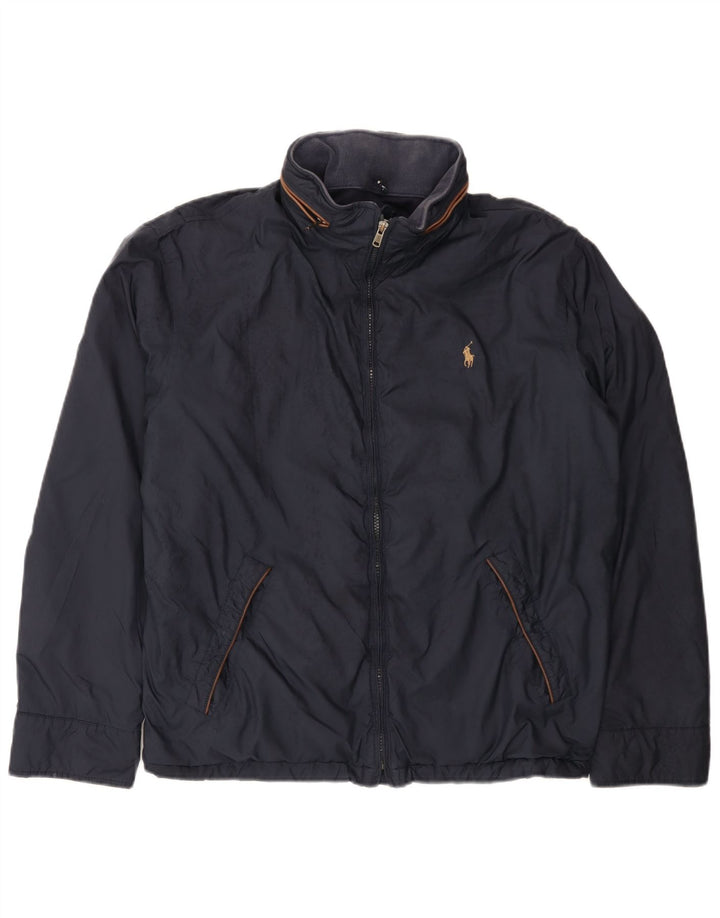 Polo Ralph Lauren Herre Hooded Bomber Jacket UK 40 Large Navy Blue Polyester