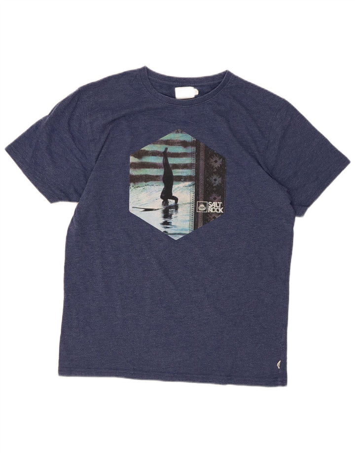 SALTROCK Herre grafisk T-shirt top lille marineblå bomuld