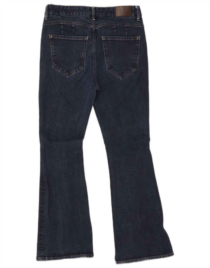 Marks & Spencer Dame Flared Jeans UK 12 Medium W28 L27 Navy Blue Bomuld