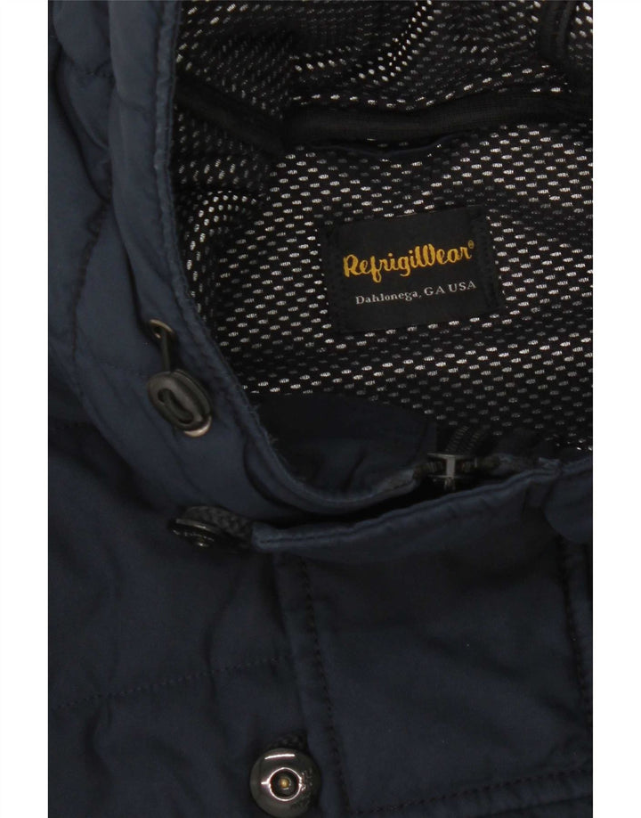 Refrigiwear Herre hættepolstret jakke UK 36 Small Navy Blue Nylon