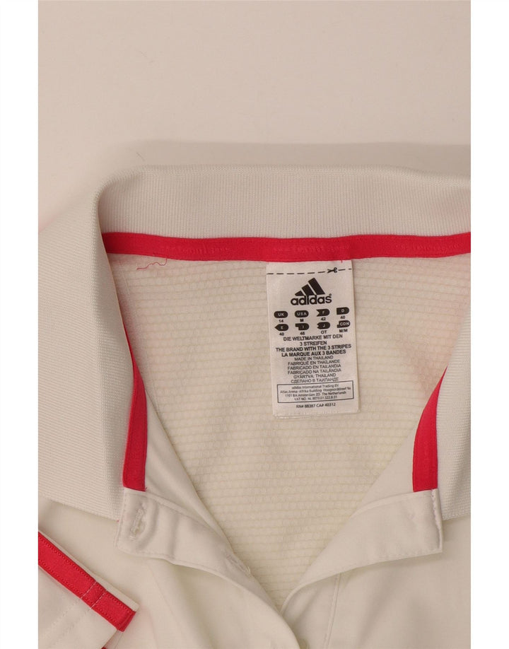 Adidas Dame Climacool Polo Shirt UK 14 Medium White Polyester